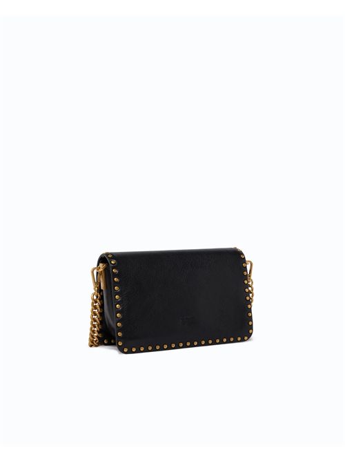Borsa a tracolla piccola Love One Slouchy in pelle con borchie PINKO | 107665A2JG/Z99Q